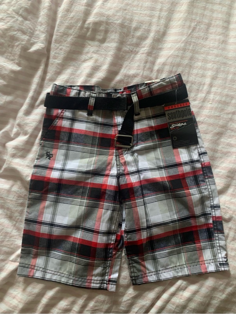 Boy’s Plaid Red & Black Casual Shorts